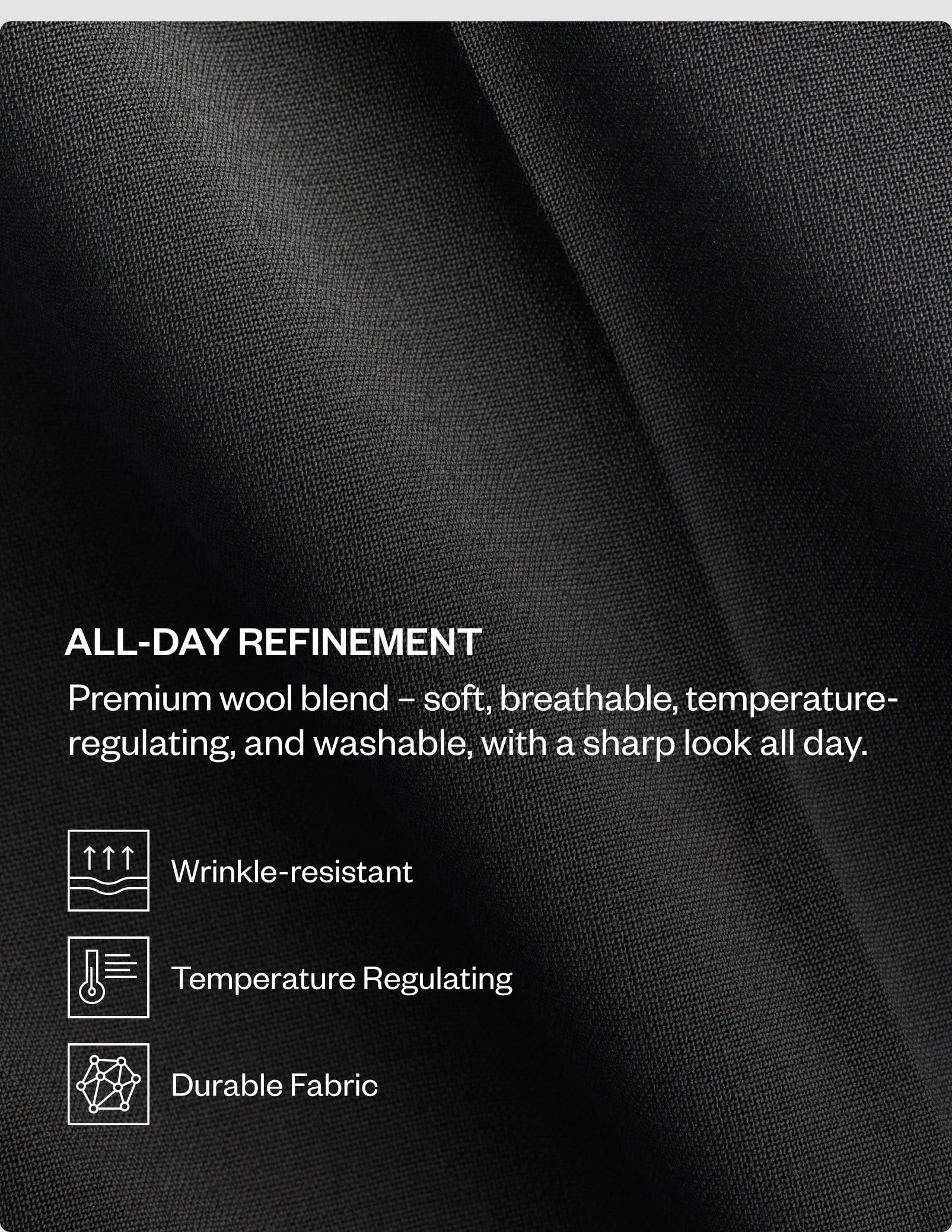 Tech Wool Suit Pants Regular Black